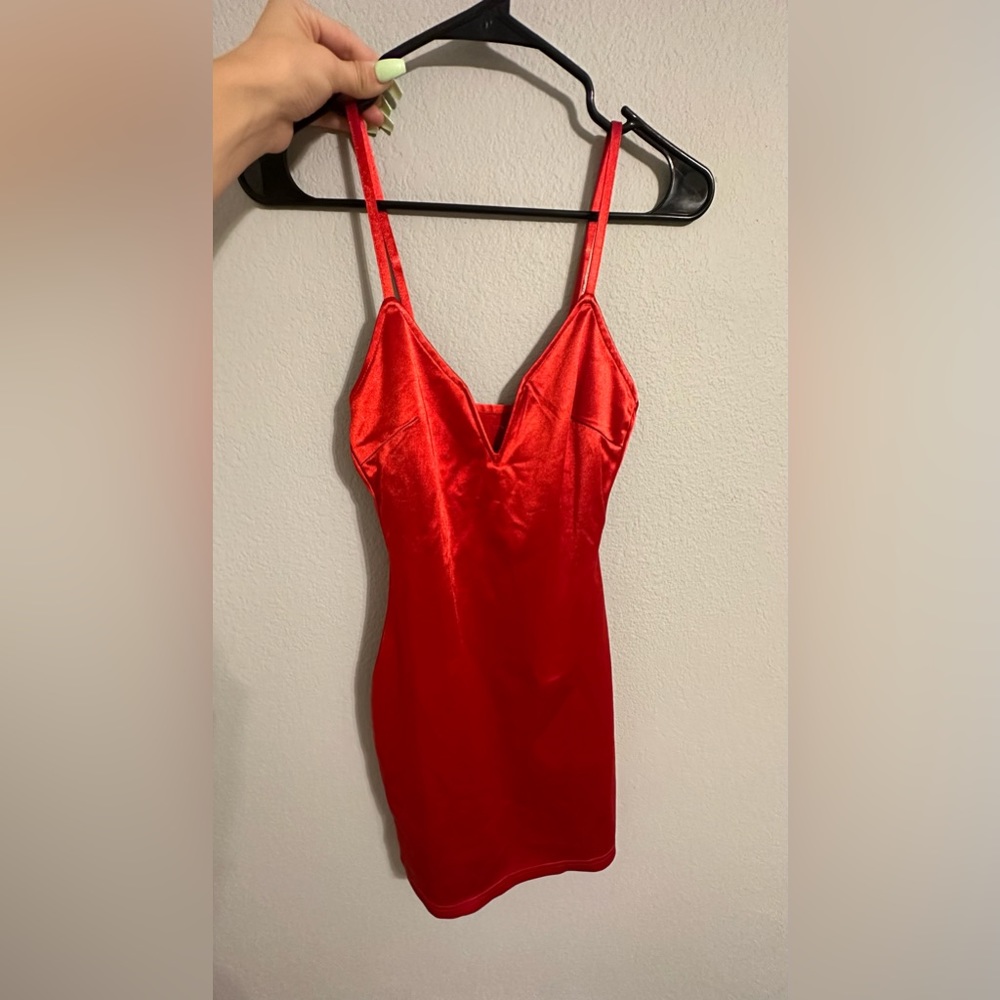 Red Satin Mini Dress